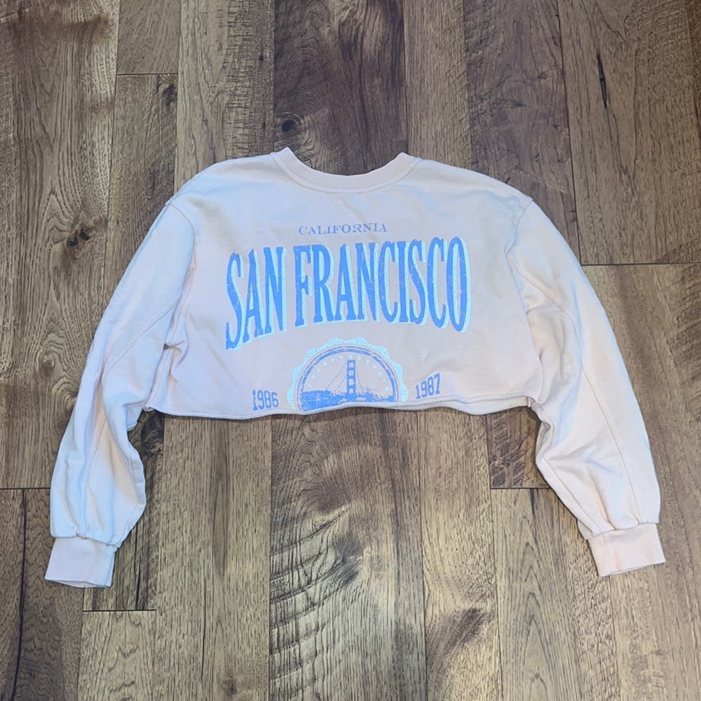 Garage Woman’s Pink San Francisco Cropped Crewneck Size S
